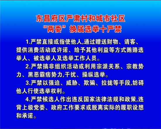 東昌府區(qū)嚴(yán)肅村和城市社區(qū)“兩委”換屆選舉十嚴(yán)禁