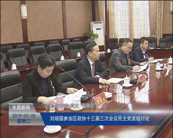 劉培國與參加區(qū)政協(xié)十三屆三次會議民主黨派組共同討論政府工作報告