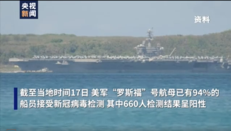 美國“羅斯福”號航母上660人確診感染