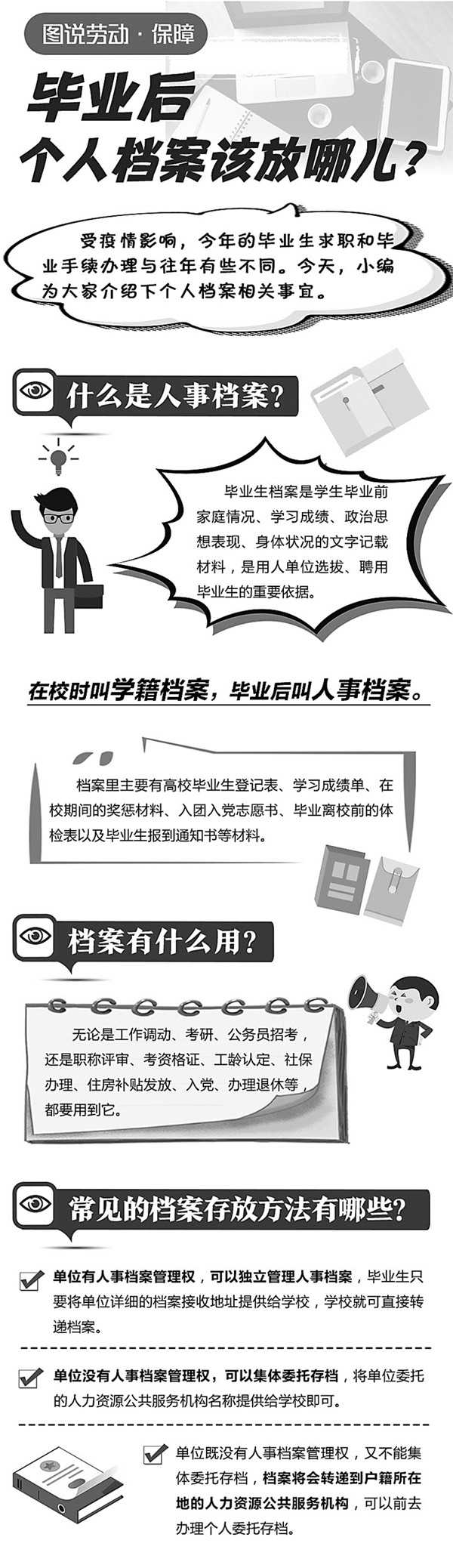 畢業(yè)后個人檔案該放哪兒？