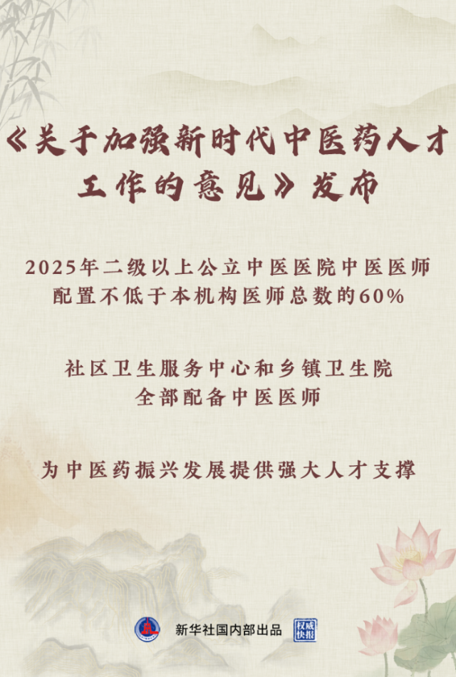 四部門發(fā)文為中醫(yī)藥振興發(fā)展提供強大人才支撐