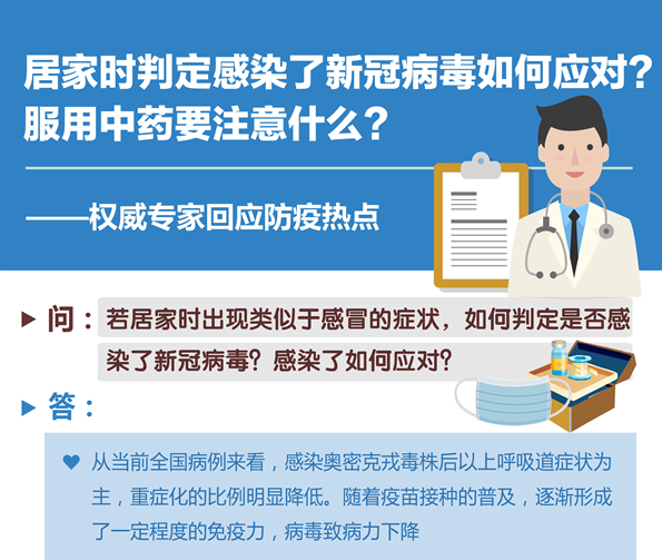 居家時判定感染了新冠病毒如何應(yīng)對？服用中藥要注意什么？——權(quán)威專家回應(yīng)防疫熱點